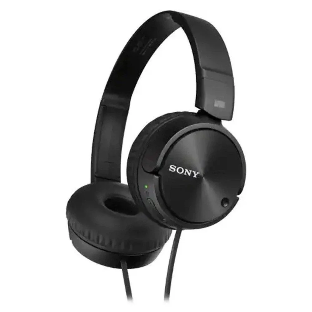 Sony MDR-ZX110NC Noise Cancelling Wired 3.5mm On-Ear Headphones Black Y2K Travel